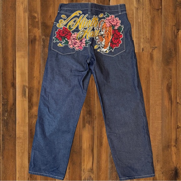 AMBUSH x Ninth Hall Embroidered Tiger Denim Jeans 32 | Rare Streetwear Graphic - Picture 2 of 8